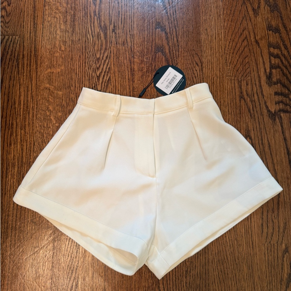 White Fox Boutique Ivory High Waist Shorts